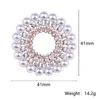 Broches Moda Imitação de Pérolas Strass Alfinete de Flor Redonda Bouquet Feminino Suéter Cachecol Acessórios Jóias para Casamento