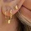 Hoopörhängen trendig gyllene fjärilsrundan för kvinnor geometriska metallcirkel huggies örhänge öron manschetter smycken gåva 2023