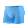 Onderbroek Mannen Slipje Zomer Ijs Zijde Boxers Naadloze Sexy Ondergoed ultradunne Ademende Boxershorts Cueca Mannelijke Boxershorts