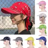 Wide Brim Hats Turban Square Scarf Hat Boho Paisley Floral Tie Knot Back Cotton Baseball Cap Adjustable Women Headscarf Sun Visor