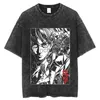 Men's T-Shirts Men s T Shirts Vintage Washed Tshirts Attack On Titan Anime T Shirt Harajuku Oversize Tee Cotton fashion Streetwear unisex top 230107 J230603