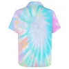 Chemises décontractées pour hommes Tie Dye Colorful Hippy Print Vacation Shirt Summer Cool Blouses Mens Graphic Plus Size
