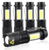 Mini-LED-COB-Taschenlampen, tragbare COB-Lampe, Lichter, Outdoor-Camping-Taschenlampen, Taschenlampe Q5, IP66, wasserdichte Laterne, Zoom, Mini-Taschenlampen