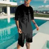 Chándales Conjunto de playa de verano para hombres Patrón de inyección de tinta 3D Impresión digital Camiseta Moda Casual Pantalones cortos cómodos P230603