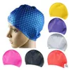 Adulte Silicone Bonnet De Bain En Caoutchouc Élastique Hommes Femmes Oreilles Cheveux Étanche Piscine Caps Bain Plongée De Protection Chapeau Complice En Gros