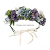 Hoofdbanden Bloem Hoofdband Roos Handgemaakte Bloemen Bloemen Guirlande Haarband Decoratie Verstelbare Vrouwen Meisjes Hoofdtooi Voor Feest Drop Dh5Ao