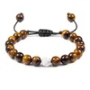 Perles Oeil De Tigre Perles Bracelet Hommes Charme Pierre Naturelle Braslet Pour Femmes Corde Tressée Réglable Yoga Bracelets Bijoux Cadeau Pseras Dhcps