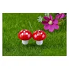 Decorações de jardim Artificial Colorf Mini Mushroom Fairy Miniatures Gnome Moss Terrário Decor Plástico Crafts Bonsai Home For Diy Dr Dhgex