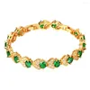 Länkarmband ChainSpro för kvinnor Crystal Gold Color Cubic Zirconia Green Charm Bangles Wholesale Jewelry H222