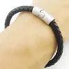 Charm Bracelets ATGO Man Leather Bracelet Single Layer 18/19/21/22CM Silver Color Special Jewelry For Men Father's Day Gift Big Discount