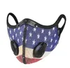 Adult cycling protective masks men women camo skull american flags cartoon breathable mesh anti dust earloop valve masks with filter