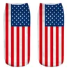 Nouveau motif de drapeau chaussettes de cheville hommes élastiques femmes sport sportif de basket-ball décontracté coton doux à basse coupe chaussette de drapeau national américain
