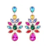 Dangle Chandelier Novelty Design Shiny Flowers Dangle Earrings For Women Fashion Jewlery Evening Dress Statement Earrings Accessory 230602