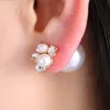 Urok Nowe świecące kolczyki do stadnonek Pearl Pearl For Women Osobowość Double Ear Girls Party Wedding Jewelry R230603