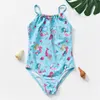 Barnens badkläder En strandklänning i en bit för unga flickor i åldern 2 till 14 med en helt ny 2022 trendig Little Mermaid Printed Children's Swimsuit P230602