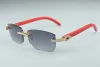 Nyaste stora diamantsolglasögon röda träglasögon, fyrkantiga glasögon för modem och kvinnors gränslösa solglasögon fashionsunglasses5a