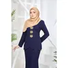 Ubranie etniczne Wepbel 2 -częściowe zestawy islam stroje z długim rękawem bluzki topy maxi spódnice kobiety muzułmańska sukienka islamska abaya hiżab szlaf