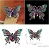 Pins Brooches New Year Gifts Butterfly Brooch Pins Rhinestone Crystal Sweater Women Plating Ancient Korean For Drop Delivery Jewelry Dht3S