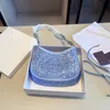 Sacolas femininas de designer Cleo bolsas de ombro com cristais enfeitadas de cetim bolsas femininas 2023 moda bolsas nas axilas