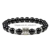 Beaded Classic Black Lava Beads Bracelet Fashion Sliver Color Owl Natural Stone White Bracelets Bangle Women Yoga Stretch Jewelry Dr Dhw3Z