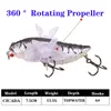Yemler 1 PCS Cicada Whopper Topwater Popper Balıkçılık 7.5cm 15.5g Yapay Yem Wobblers Dönen Çift Pervane Trolling Tackle 230602
