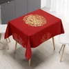 Table Cloth Chinese Style Red Wedding Tablecloth 140 180cm Ployster Classic Ancient Dining Decorations For Party Event