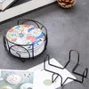 Table Mats Placemats Holder For Iron Storage Rack Kitchen Tabletop Organizer Both Round And Square Coasters Decor