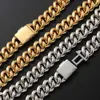 Wholesale European and American 8mm flip buckle single row zircon Cuban chain Fashion brand personalized hip hop jewelry Men's n