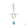 Porte-clés Pierre Naturelle Porte-clés Arbre De Vie Pendentif Fil Enveloppé Puce Perles Homard Fermoir Titulaire De Voiture Accessoires Bijoux Drop Deliv Dhkuz