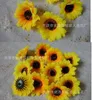 Testa libera del girasole di trasporto 7cm DIY, fiori artificiali, ornamenti della clip di capelli