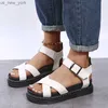 2023 neue frauen Sommer Komfort Schuhe Mode Offene spitze frauen Sandalen Plattform Sandalen Große Größe One-way schnalle Frau Schuhe L230518