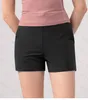 Lululemens Designers Womens Yoga Shorts Fit blixtlås med hög stigning snabb torr citron kvinnor tåg kort lös stil andningsgym rörelse aktuell lu-666