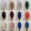 Ropa étnica Musilm mujeres gasa Hijab bufanda Medio Oriente Dubai musulmán pañuelo para la cabeza Islam Headwrap 3 capas Color sólido árabe chal