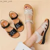 WOIZGIC Dames Dames Moeder Echt Lederen Sandalen Plateauzolen Antislip Zomer Koel Strand Haak Lus Plus Maat 42 43 L230518