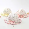 2pcs 헤어 액세서리 새로운 베이비 모자 여름 꽃 인쇄 소녀 버킷 야외 보우 노트 면화 영아 유아용 어부 모자