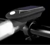 LED -Fahrradlichter leistungsstarker USB -wiederaufladbarer Solarfahrrad Frontlampe Outdoro Radsport Taschenlampe Sicherheitswarnlampen Reitausrüstung Alking -Linie