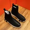 Botas de cano alto masculinas sapatos de designer meias tênis lona e camurça couro tornozelo sapato de alta qualidade tênis homem treinadores de luxo meia bota