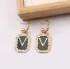 Elegant Designer Brand Earrings Letters Earrings 18K Gold Plated Fashion Women Wedding Party Jewelry Accessories 20style