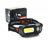 dubbele lichtbron koplamp oplaadbare krachtige koplamp Led cob XPE hoofdlampen zoombare focus hoed zaklamp outdoor camping fakkel