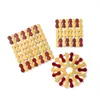 Настольные коврики 4pcs набор бамбукового коврика, подходящего для семейного кухонного стойки для защиты чайного или кофейного горшка
