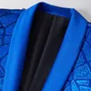 Abiti da uomo Blazer con paillettes blu lucido Bling Glitter Blazer Uomo 2023 Collo a scialle Abiti da smoking con un bottone Blazer Uomo Wedding Party Stage