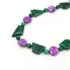 Girocollo Lii Ji Real Stone Green Purple Women Collana 67cm Natural Malachite Jasper Stock Sale