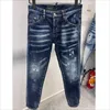 Jeans pour hommes décontracté lettre impression trou peinture en aérosol mode à la mode MotoBiker haute rue Denim tissu pantalon 088 #