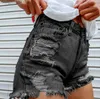 Kvinnors shorts Hot Selling New Denim Shorts Personlighet Mun Bite Finger Printing Fashion Hole Pants Women T230603