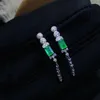 Kolczyki stadnorskie KJjeaxcmy Fine Jewelry Natural Emerald 925 Srebrne Silver Women Studs Wsparcie Test Luksusowy szlachetny szlachetny