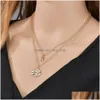 Pendant Necklaces Posimi Second Diamond Disc Alloy Shell Personality Doubledeck Pendeloque Cut Necklace Drop Delivery Jewelry Pendant Dh9Xo