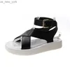 Ins Hot Women's Sandals 2021 Summer Solid Color Comforty Female Shome Shoes女性のための分厚いサンダル非滑り靴L230518