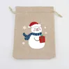 Canvas Christmas Gift Bag Xmas Home Decoration Christmas Tree Hanged Candy Bags Packaging Sack Mini Drawstring Sacks Pocket Kids Favor Festival Gifts Alkingline