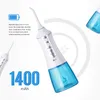 Wybielanie przenośna doustna irygator woda dentystyczna FlosserJet ręczne zęby Czyszczenie 3 trybów 2 dysz 300 ml USB ładowania jako prezent