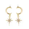 Charm Gold Color Shiny Crystal Rhinestone Drop Earrings Fashion Star for Women Ladies Exquisite Chic Gifts R230603